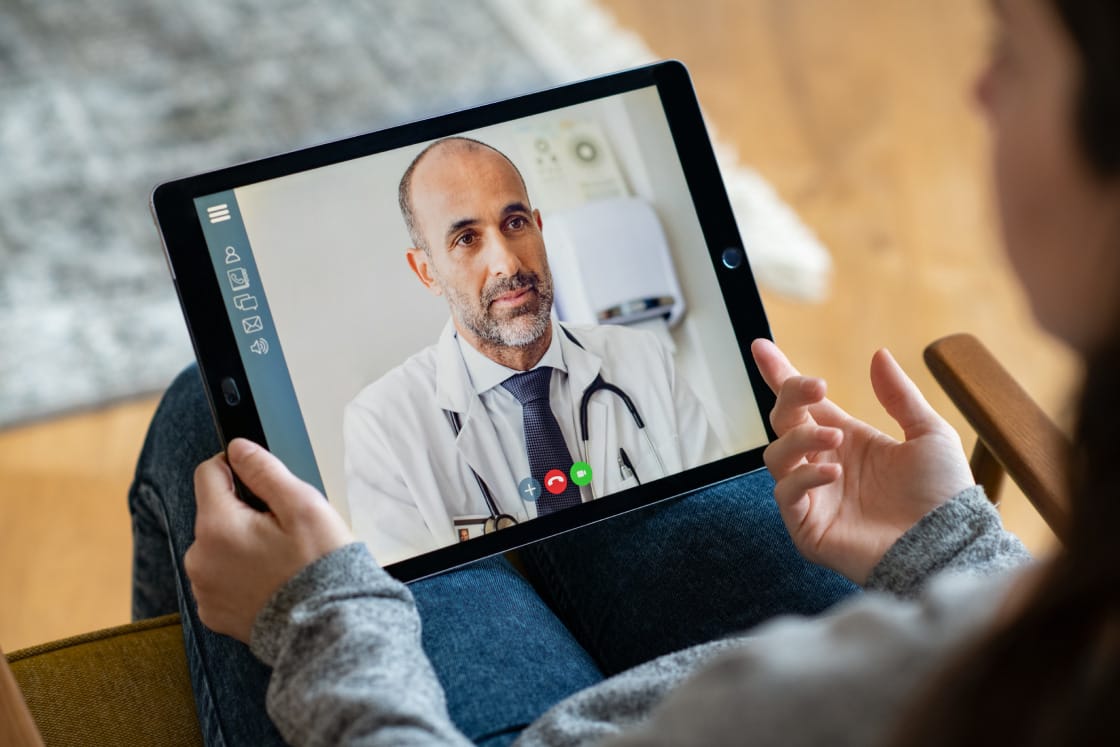 Doctor video call telemedicine consultation